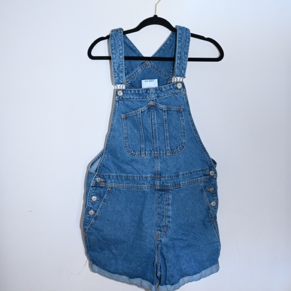 Denim short romper